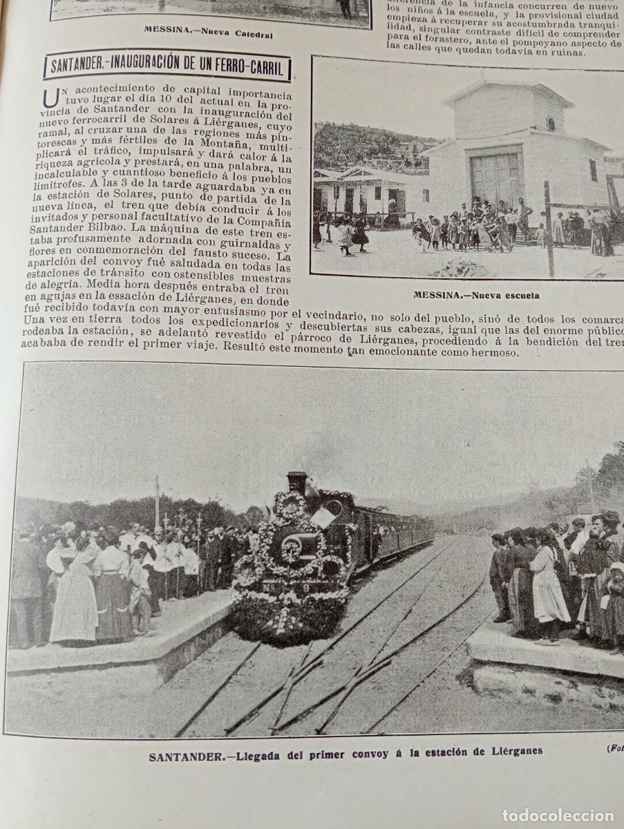 Coleccionismo de revistas y peri&oacute;dicos: REVISTA A&Ntilde;O 1909 TEATRO EN LA ESCUELA DE VALLS FERROCARRIL DE SOLARES A LIERGANES EN SANTANDER