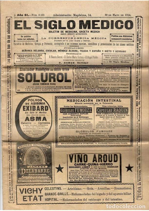 Collection Magazines and Newspapers: El siglo m&eacute;dico - Bolet&iacute;n de Medicina, gaceta m&eacute;dica &middot; A&ntilde;o 61 Num. 3155 Mayo de 1914 / Muy escaso
