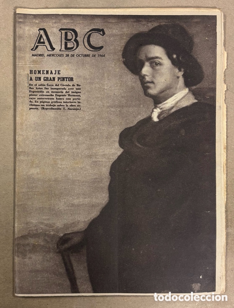 Coleccionismo de revistas y peri&oacute;dicos: ABC (28 OCTUBRE 1964) HOMENAJE PINTOR EUGENIO HERMOSO, SANTA MARIA DEL CASTILLO, &Aacute;LAVA
