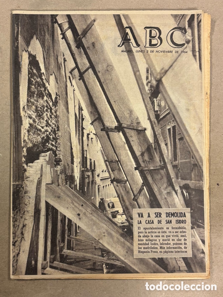 Coleccionismo de revistas y peri&oacute;dicos: ABC (2 NOVIEMBRE 1964) CASA DE SAN ISIDRO VA A SER DEMOLIDA, RELOJER&Iacute;A DE MOYA, ATL&Eacute;TICO MADRID