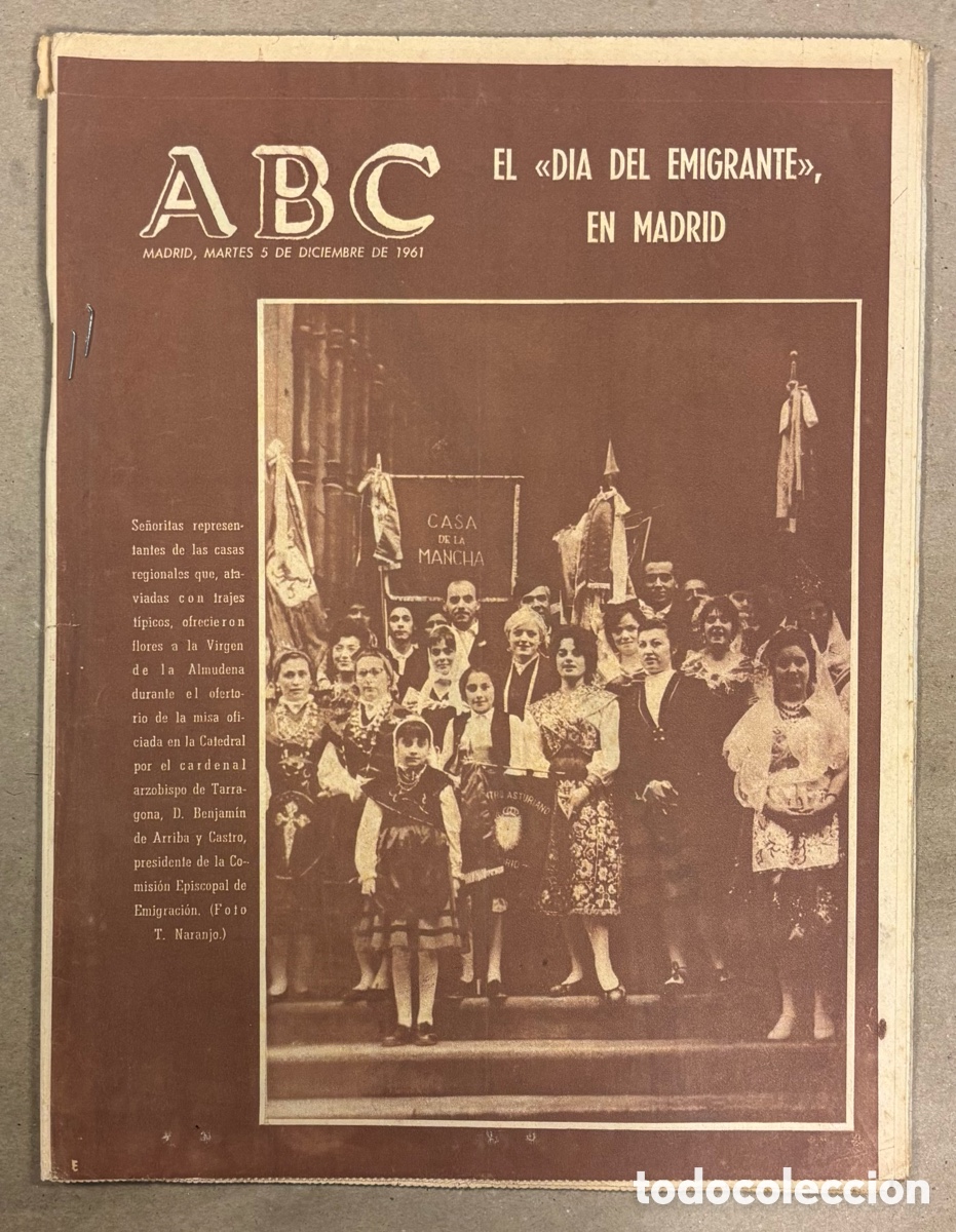 Coleccionismo de revistas y peri&oacute;dicos: ABC (5 DICIEMBRE 1961) D&Iacute;A DEL EMIGRANTE EN MADRID, RAM&Oacute;N DOTA GOLFISTA, TAURINOS EN MANHATTAN