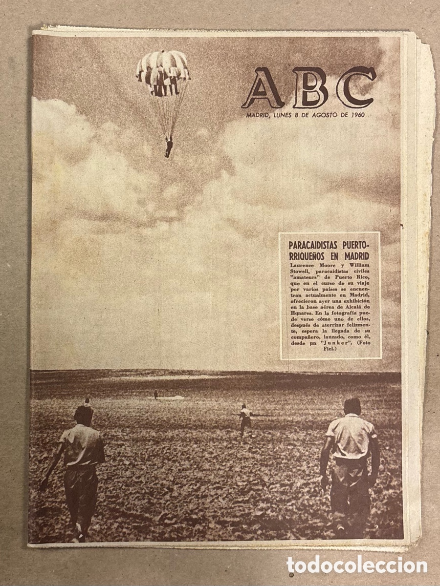 Coleccionismo de revistas y peri&oacute;dicos: ABC (8 AGOSTO 1960) PARACAIDISTAS PUERTORRIQUE&Ntilde;OS EN MADRID, CLUB REGATAS ALICANTE,&hellip;