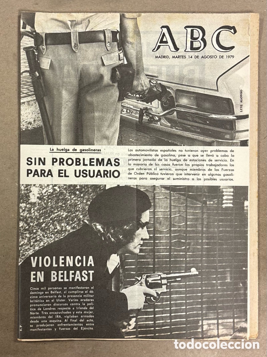 Coleccionismo de revistas y peri&oacute;dicos: ABC (14 AGOSTO 1979) HUELGA GASOLINERAS, POLIC&Iacute;A MUNICIPAL ASESINADO PORTUGALETE, MARRUECOS LUCHA CO