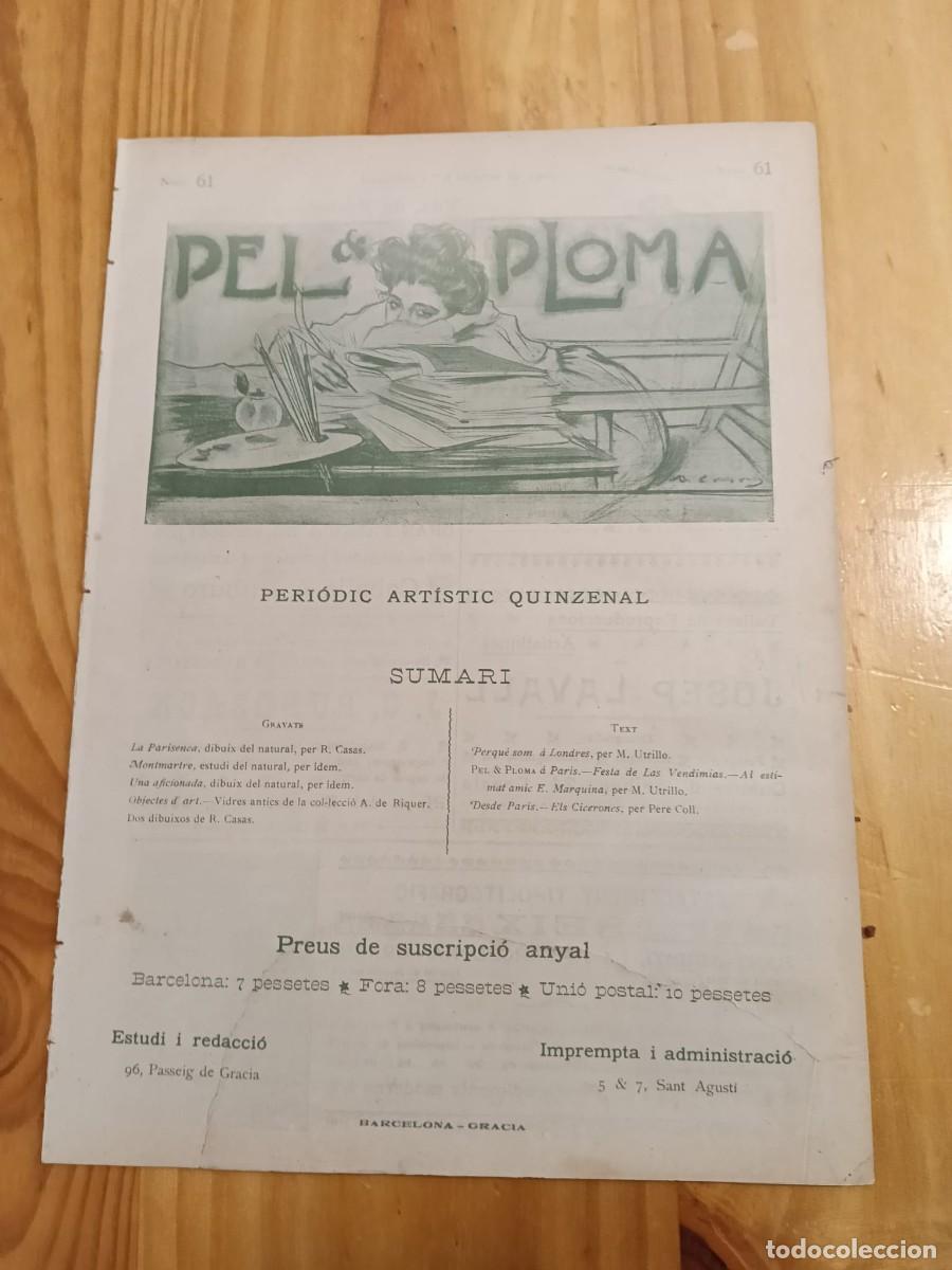 Coleccionismo de revistas y peri&oacute;dicos: Pel&Ploma N&uacute;mero 61 (Octubre 1900) revista mensual modernista editada en Barcelona. Sobrecubierta