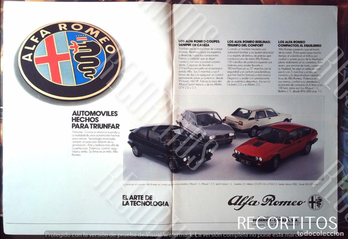Coleccionismo de revistas y peri&oacute;dicos: alfa romeo 33 anuncio publicidad giulietta 2.0 alfetta