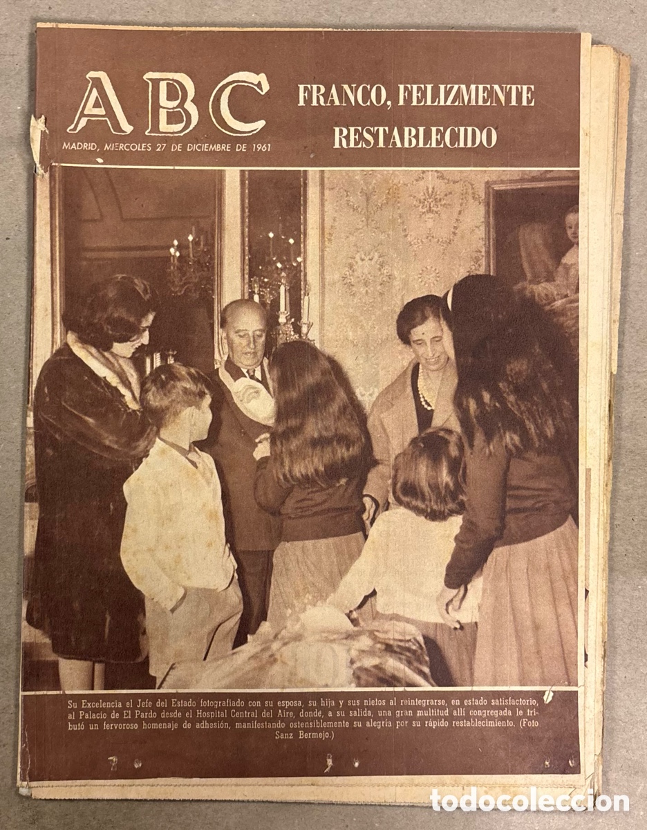 Collezionismo di Riviste e Giornali: ABC (27 DICIEMBRE 1961) FRANCO RESTABLECIDO, MU&Ntilde;ECA MARISOL, ACCIDENTE AUTOCAR LOGRO&Ntilde;O, GONGORA,..