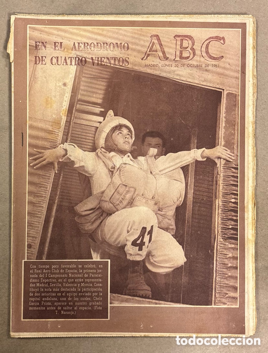 Coleccionismo de revistas y peri&oacute;dicos: ABC (30 OCTUBRE 1961) 1&ordm; CAMPEONATO NACIONAL PARACAIDISMO, LA SIERRA DE LAS NIEVES, IGNACIO ZULOAGA