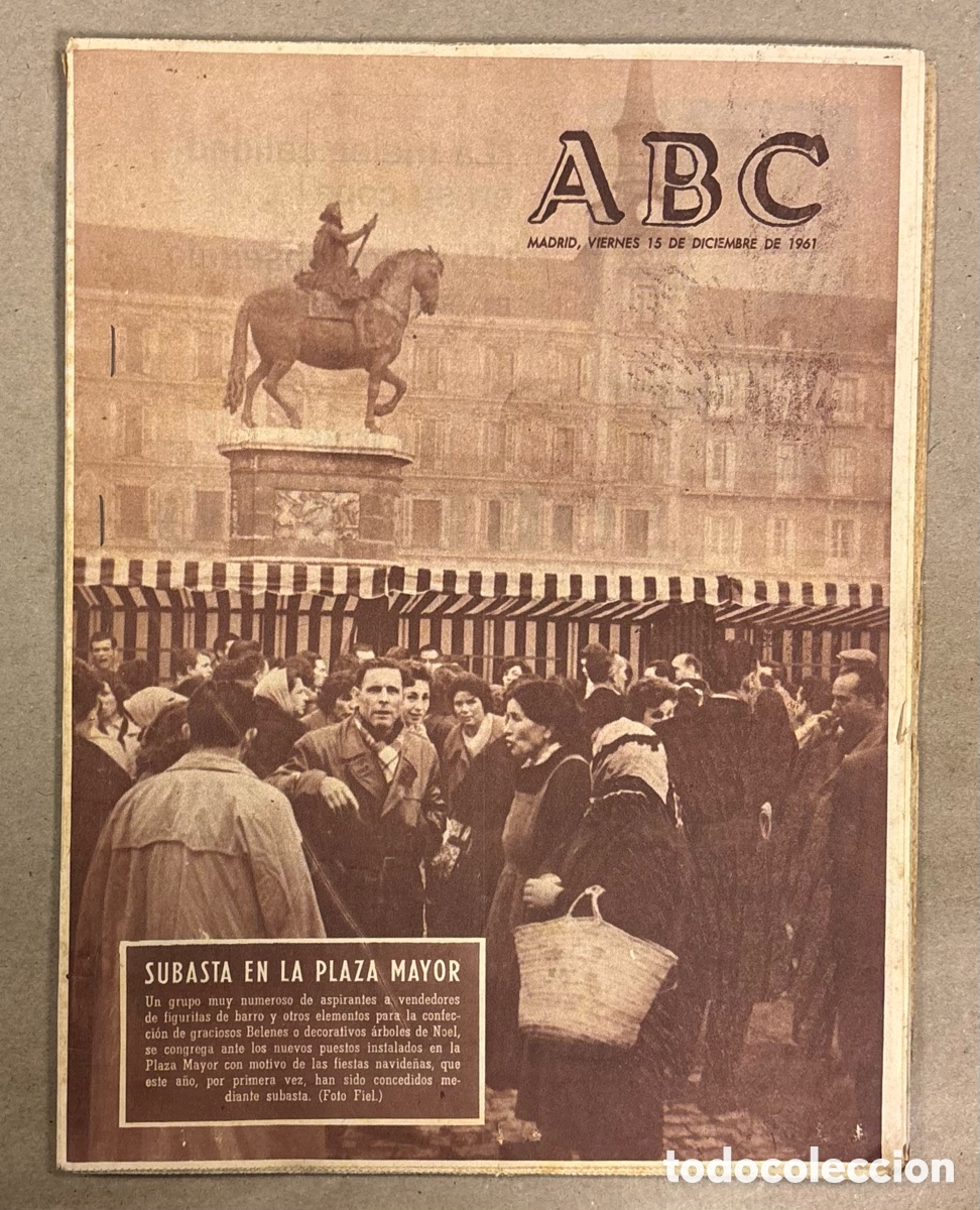 Coleccionismo de revistas y peri&oacute;dicos: ABC (15 DICIEMBRE 1961) SUBASTA EN PLAZA MAYOR, PRESA ALMENDRALEJO R&Iacute;O GUADAJIRA, EL MI&Ntilde;O, DI STEFAN