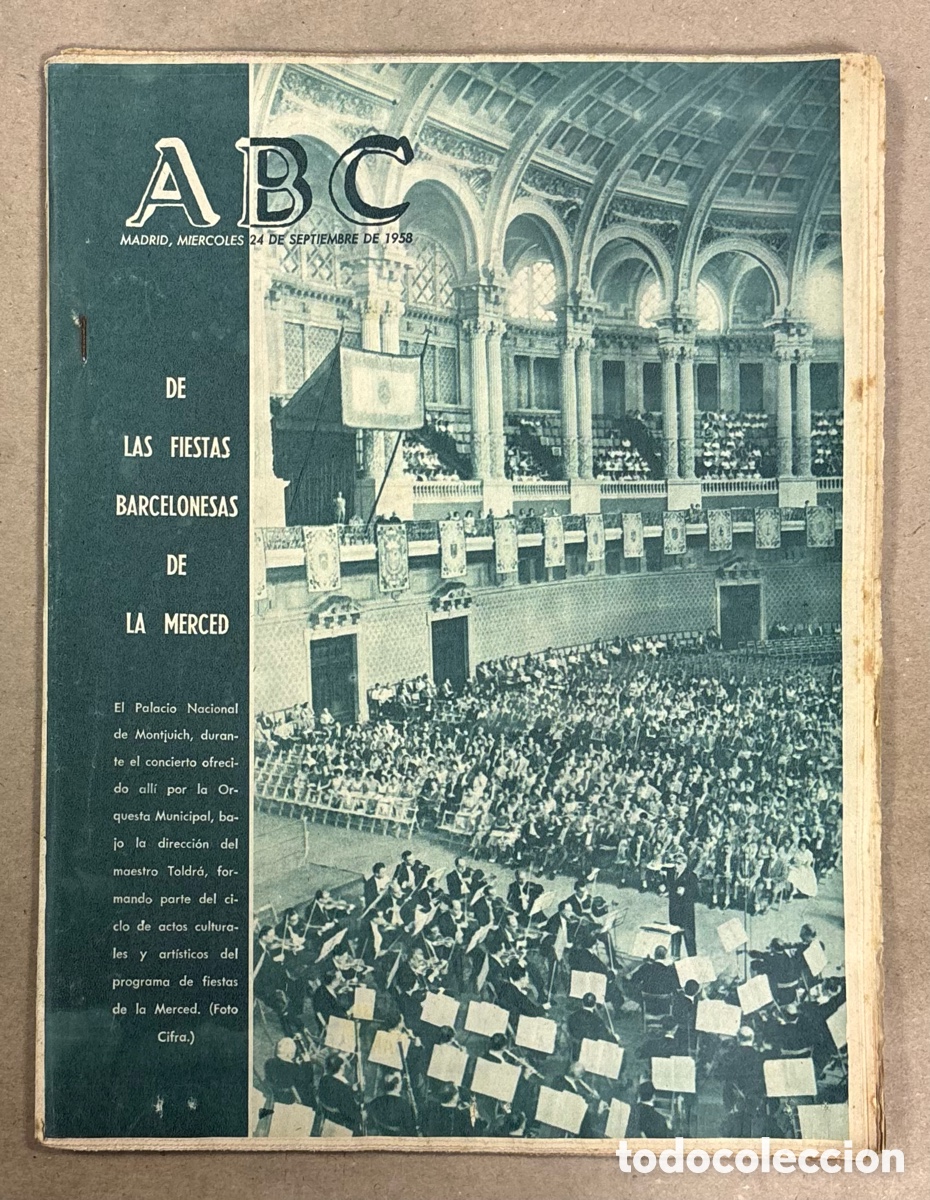 Coleccionismo de revistas y peri&oacute;dicos: ABC (24 SEPTIEMBRE 1958) FIESTAS MERCE BARCELONA, F&Aacute;BRICA LAMINACI&Oacute;N BANDAS BASKONIA - AHV,..