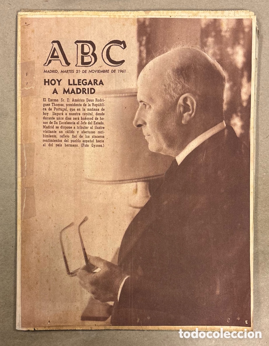 Coleccionismo de revistas y peri&oacute;dicos: ABC (24 SEPTIEMBRE 1958) VISITA AM&Eacute;RICO DEUS RODRIGUES THOMAS, ENTREGA VIVIENDAS C&Aacute;CERES VIRGEN GUAD