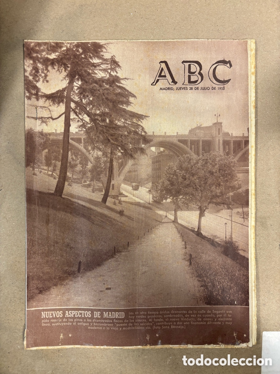 Coleccionismo de revistas y peri&oacute;dicos: ABC (28 JULIO 1955) CALLE SEGOVIA MADRID, FERROL DEL CAUDILLO, MONUMENTO CALVO SOTELO, SOLANITO TORE