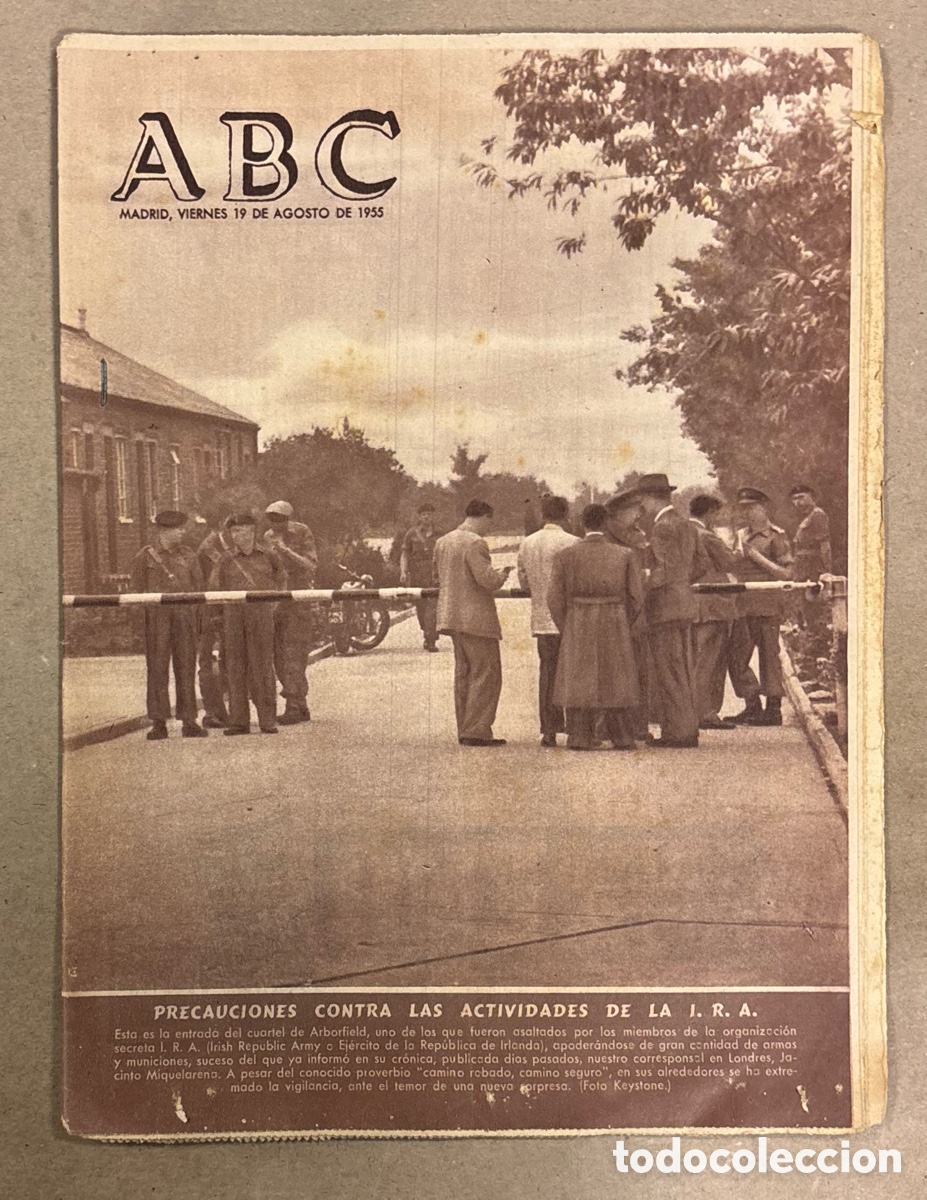 Coleccionismo de revistas y peri&oacute;dicos: ABC (19 AGOSTO 1955) PRECAUCIONES CONTRA EL IRA, ALARC&Oacute;N, DISTURBIOS EN EL MARRUECOS FRANC&Eacute;S