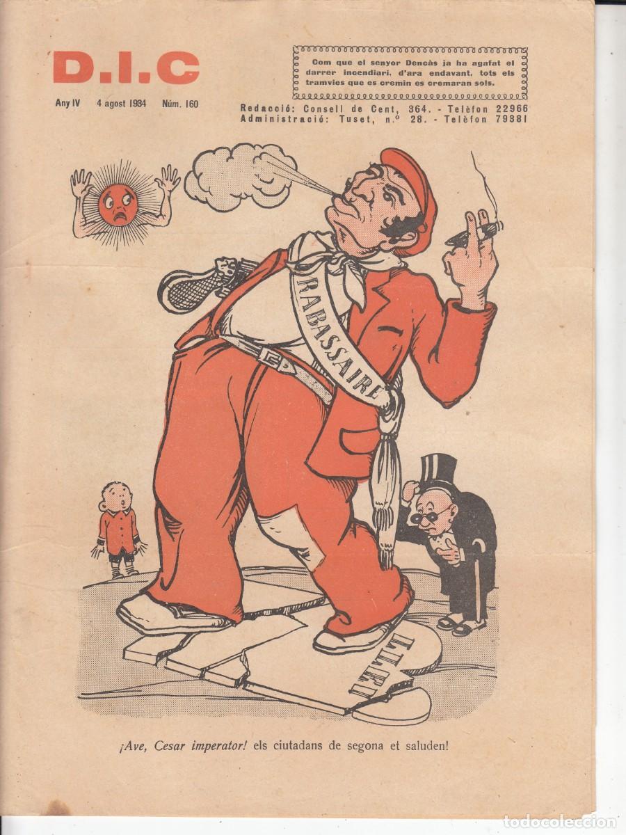 Coleccionismo de revistas y peri&oacute;dicos: D.I.C -RABASSAIRE - 4 AGOST 1934 ANY IV NUM. 160