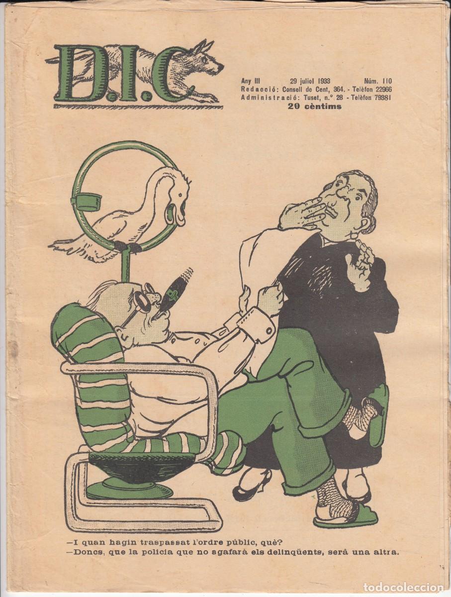 Coleccionismo de revistas y peri&oacute;dicos: D.I.C - TRASP&Agrave;S ORDRE P&Uacute;BLIC - 29 JULIOL 1933 ANY III NUM. 110