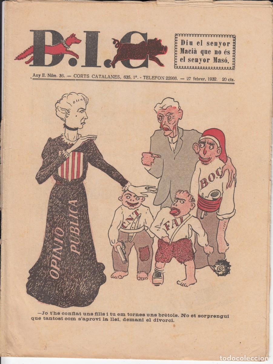 Coleccionismo de revistas y peri&oacute;dicos: D.I.C - OPINI&Oacute; P&Uacute;BLICA -. CNT - FAI - 27 FEBRER 1932 ANY II NUM. 36