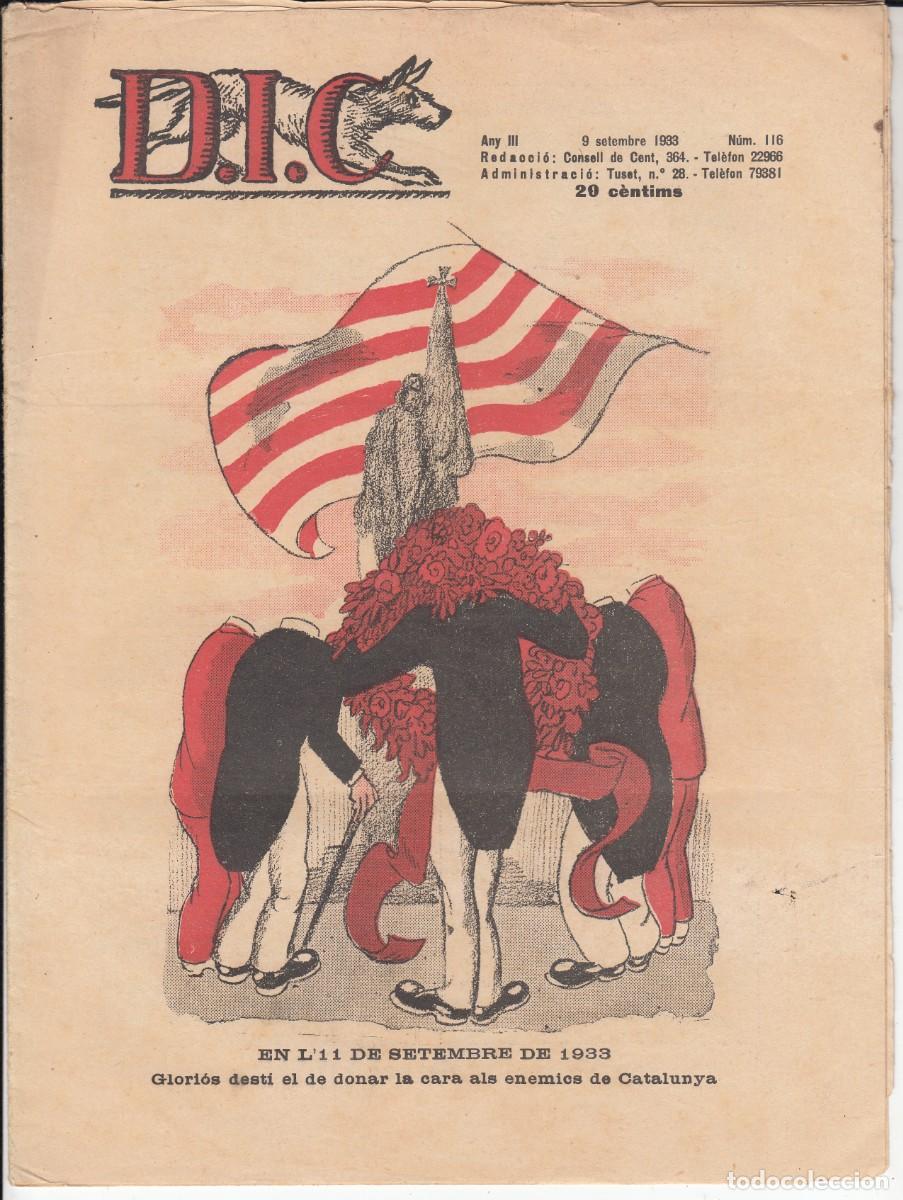 Coleccionismo de revistas y peri&oacute;dicos: D.I.C - 11 DE SETEMBRE - 9 SETEMBRE 1933 ANY II NUM. 116