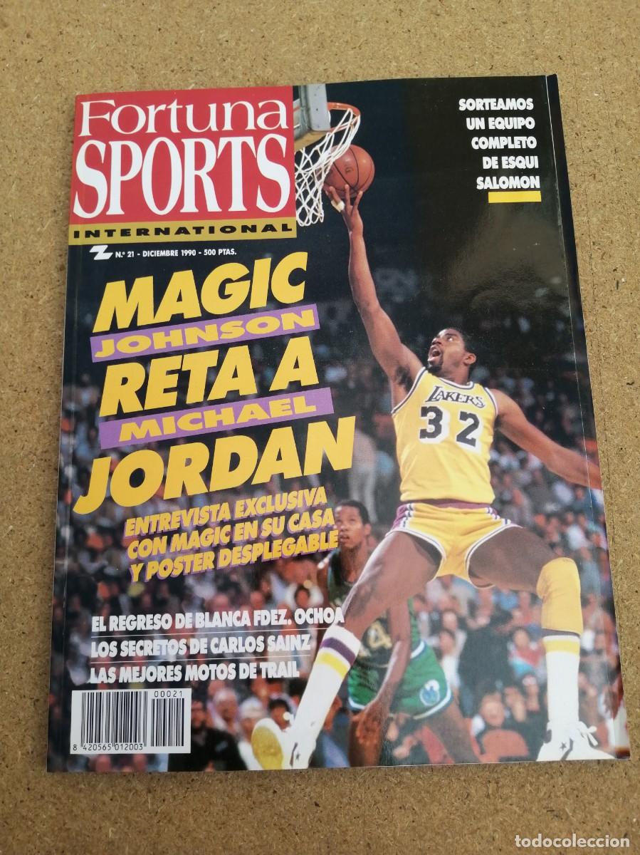 Coleccionismo de revistas y peri&oacute;dicos: REVISTA FORTUNA SPORTS (NUMERO 21) MAGIC JOHNSON RETA A MICHAEL JORDAN (POSTER DE MAGIC JOHNSON)