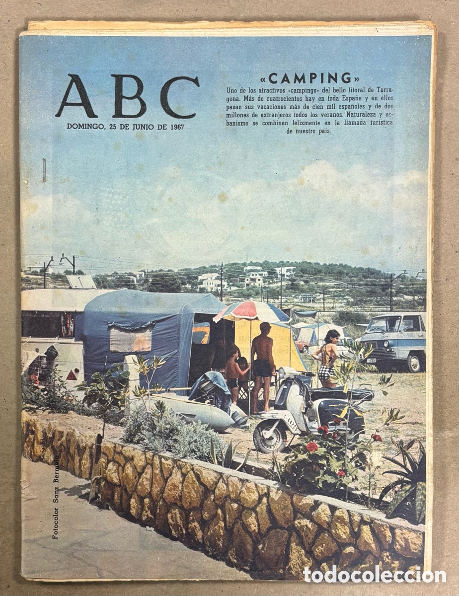Coleccionismo de revistas y peri&oacute;dicos: ABC (25 JUNIO 1967) CAMPING TARRAGONA, LOS VASCOS Y EL CASTELLANO, GAZA, CARDENAL BORB&Oacute;N GODOY,