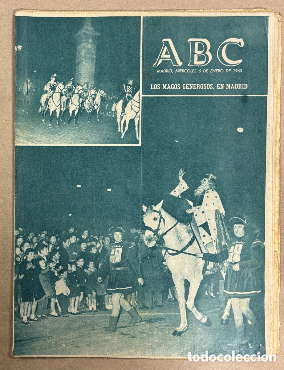 Coleccionismo de revistas y peri&oacute;dicos: ABC (6 ENERO 1960) CABALGATA REYES MADRID, BASE A&Eacute;REA TORREJ&Oacute;N, PALMARES 1959 BULTACO MOTOCICLETAS