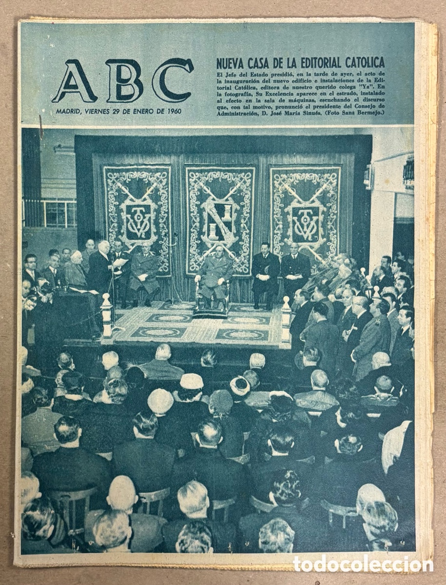 Coleccionismo de revistas y peri&oacute;dicos: ABC (29 ENERO 1960) NUEVA CASA DE LA EDITORIAL CAT&Oacute;LICA, ESPECIAL ANUNCIOS SEAT 1400-C
