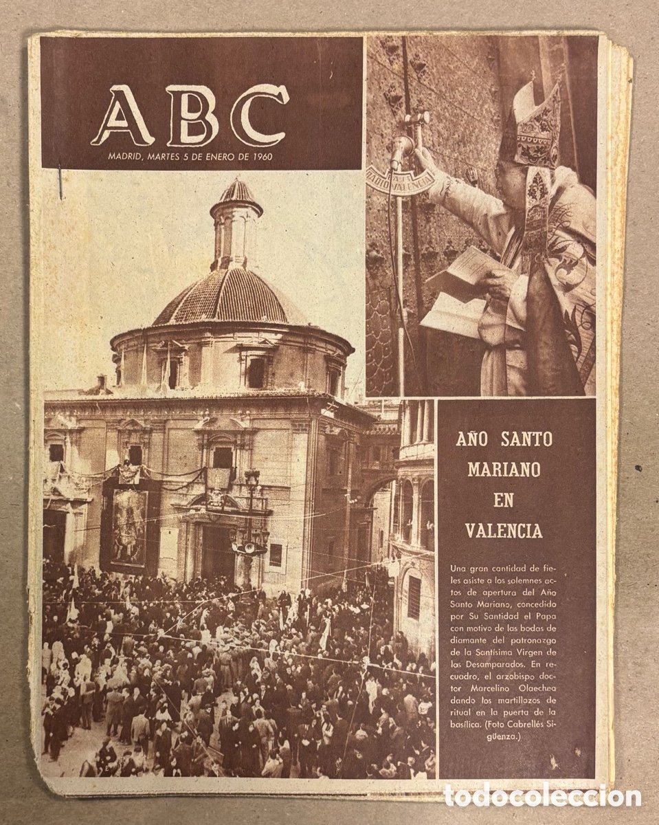 Coleccionismo de revistas y peri&oacute;dicos: ABC (5 ENERO 1960) A&Ntilde;O SANTO MARIANO EN VALENCIA, BETIS 1-0 REAL MADRID, CONCHITA MONTES,&hellip;