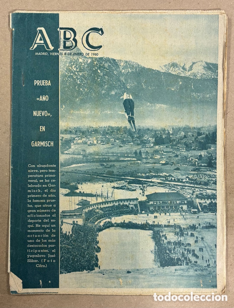 Coleccionismo de revistas y peri&oacute;dicos: ABC (8 ENERO 1960) SALTOS ESQU&Iacute; A&Ntilde;O NUEVO GARMISCH, FESTIVAL MUNDIAL CIRCO BARCELONA,&hellip;