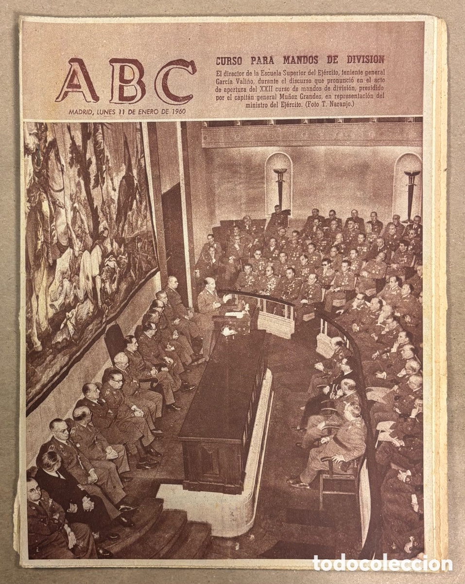 Coleccionismo de revistas y peri&oacute;dicos: ABC (11 ENERO 1960) CURSO PARA MANDOS DE DIVISI&Oacute;N EJ&Eacute;RCITO, TONY LEBLANC, VALLADOLID 3-2 ATHLETIC BI