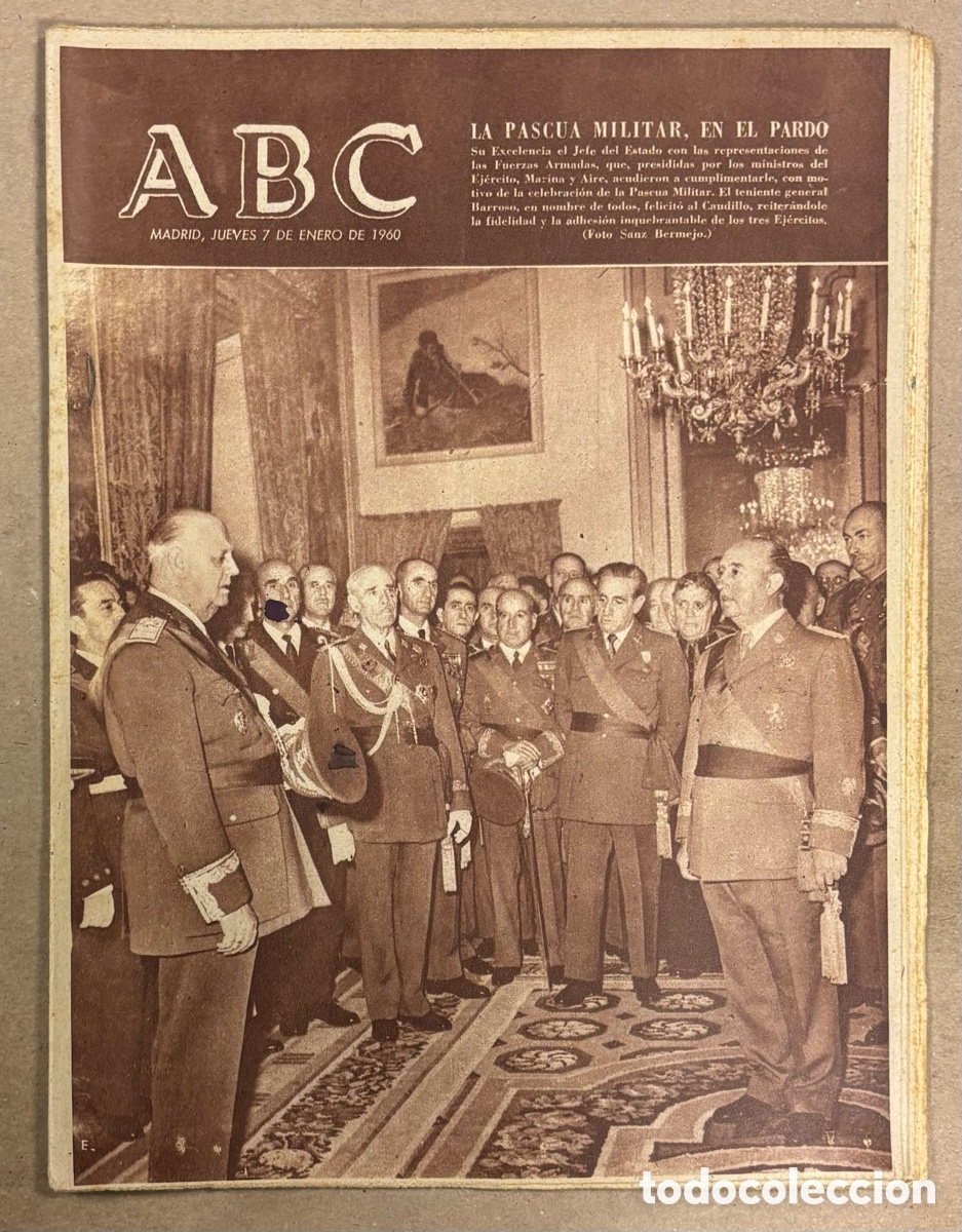 Coleccionismo de revistas y peri&oacute;dicos: ABC (7 ENERO 1960) PASCUA MILITAR EN EL PARDO, MUERTE DE ALBERT CAMUS, MOHAMED V VIAJA A EL CAIRO