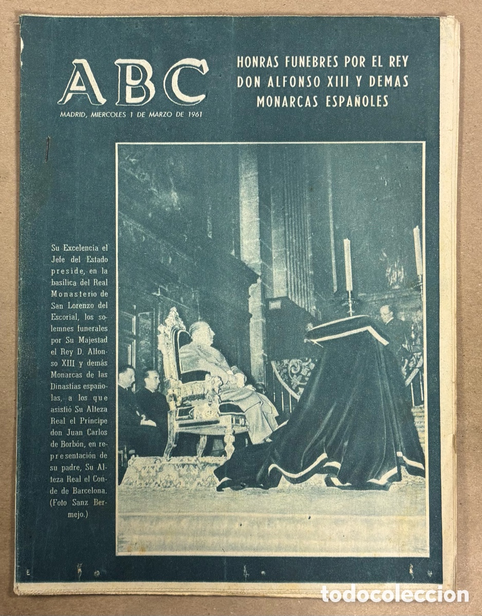 Coleccionismo de revistas y peri&oacute;dicos: ABC (1 MARZO 1961) HONRAS FUNEBRES POR EL REY ALFONSO XIII, ENTIERRO MOHAMED V EN RABAT