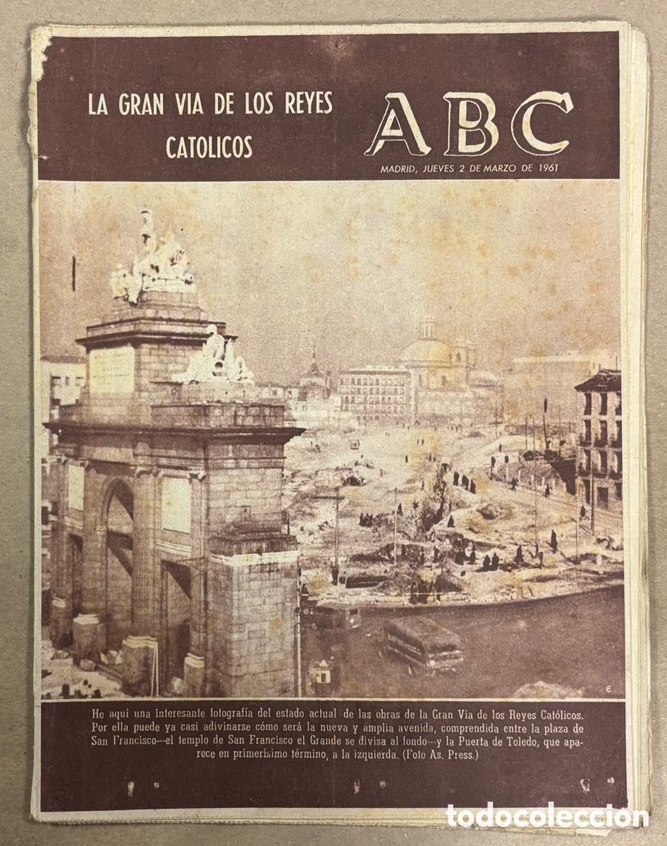 Coleccionismo de revistas y peri&oacute;dicos: ABC (2 MARZO 1961) GRAN VIA REYES CAT&Oacute;LICOS MADRID, LOLA FLORES, PROYECTO VELODROMO PALACIO DEPORTES