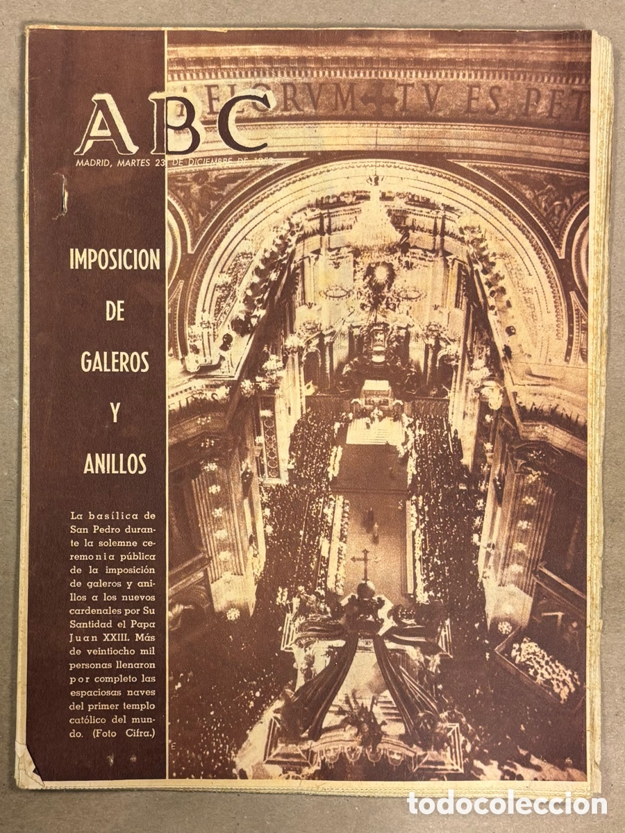 Coleccionismo de revistas y peri&oacute;dicos: ABC (23 DICIEMBRE 1958) CAMI&Oacute;N ESPA&Ntilde;OL BABCOCK, INUNDACIONES SEGOVIA, JOSELITO EL DE LA VOZ DE ORO,.