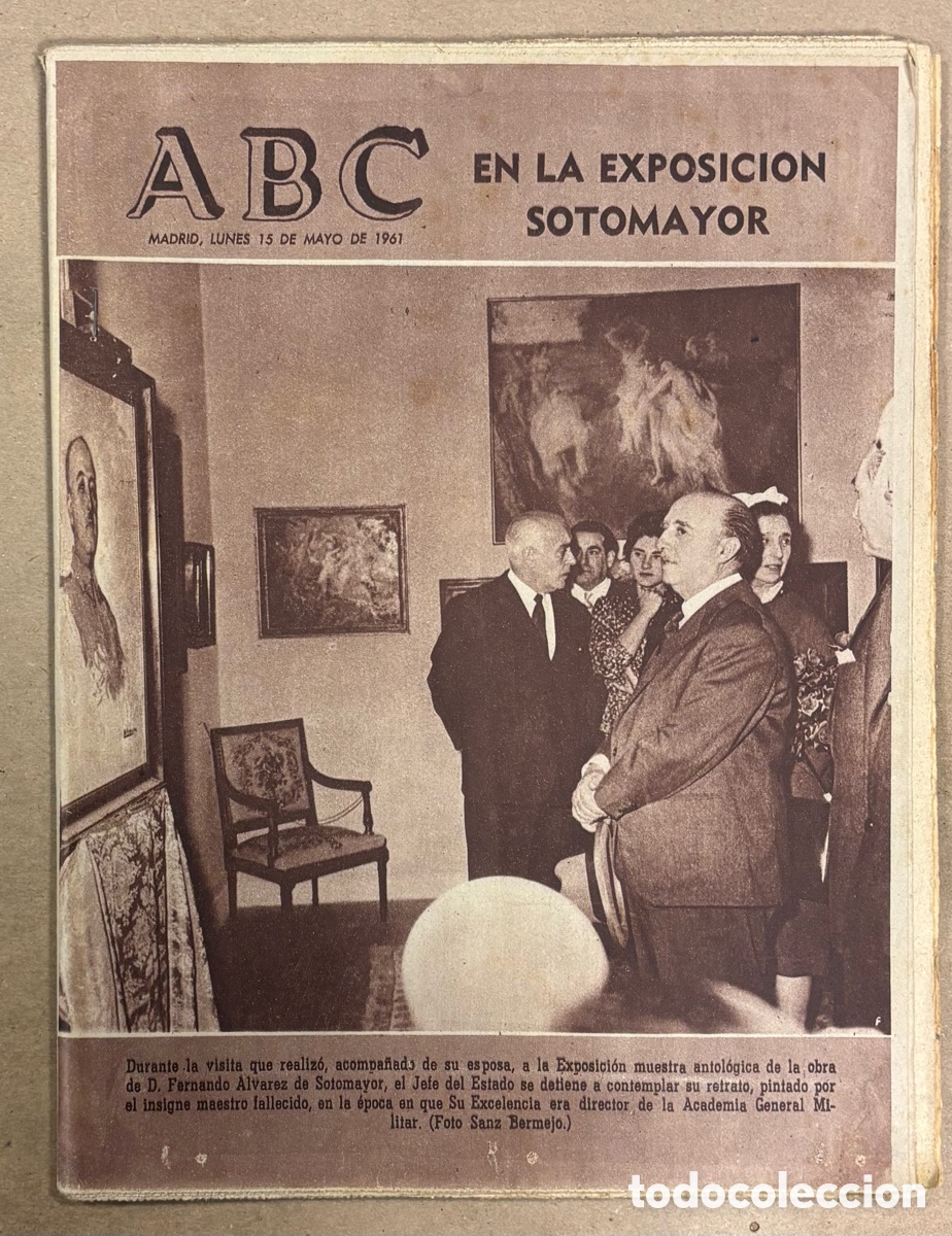 Coleccionismo de revistas y peri&oacute;dicos: ABC (15 MAYO 1961) FRANCO EN LA EXPOSICI&Oacute;N DE FERNANDO &Aacute;LVAREZ DE SOTOMAYOR, MUERTE GARY COOPER