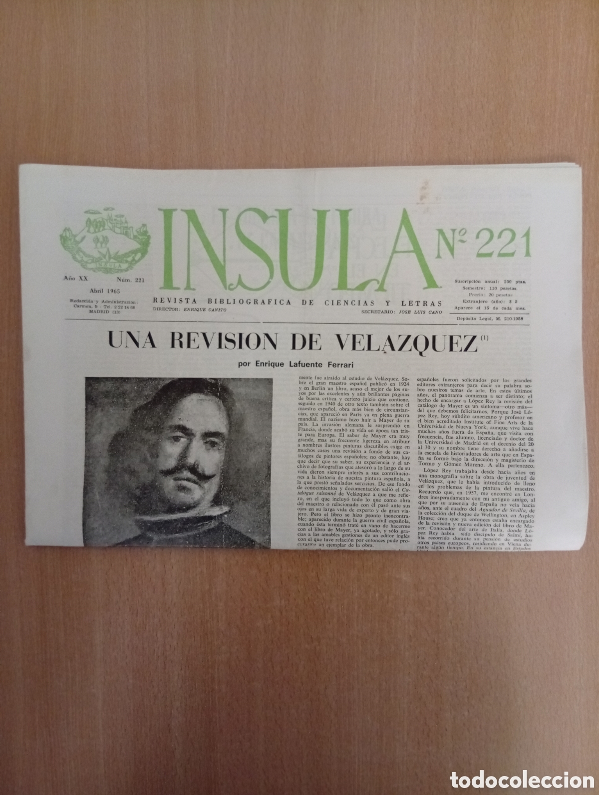 Coleccionismo de revistas y peri&oacute;dicos: INSULA. REVISTA BIBLIOGR&Aacute;FICA DE CIENCIAS Y LETRAS/ N&ordm; 221
