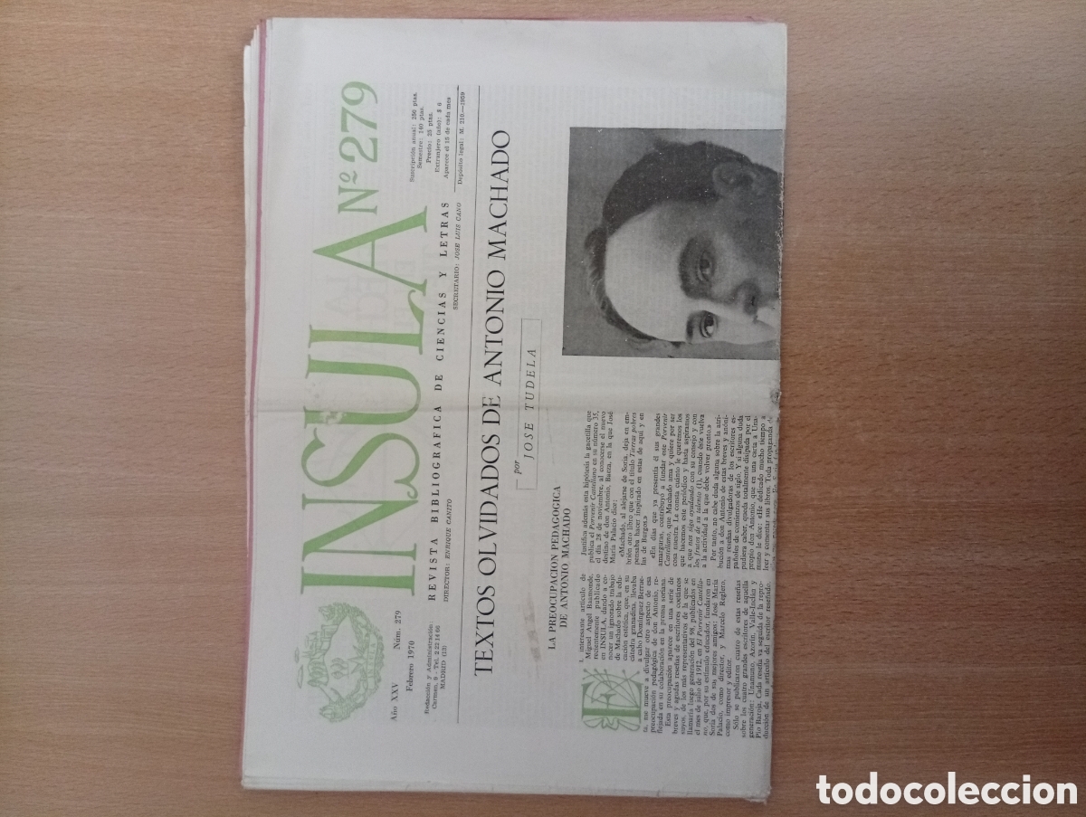 Coleccionismo de revistas y peri&oacute;dicos: INSULA. REVISTA BIBLIOGR&Aacute;FICA DE CIENCIAS Y LETRAS/ N&ordm; 279