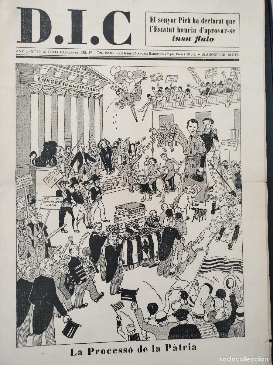 Coleccionismo de revistas y peri&oacute;dicos: D.I.C REVISTA SAT&Iacute;RICA CATALUNYA - 22 D'AGOST DE 1931 - ANY I NUM. 10