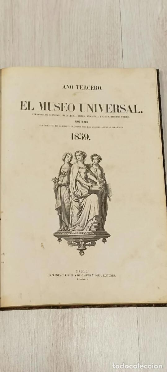 Coleccionismo de revistas y peri&oacute;dicos: El Museo Universal. A&ntilde;o tercero. Peri&oacute;dico de ciencias, literatura, artes, industria y conocimientos