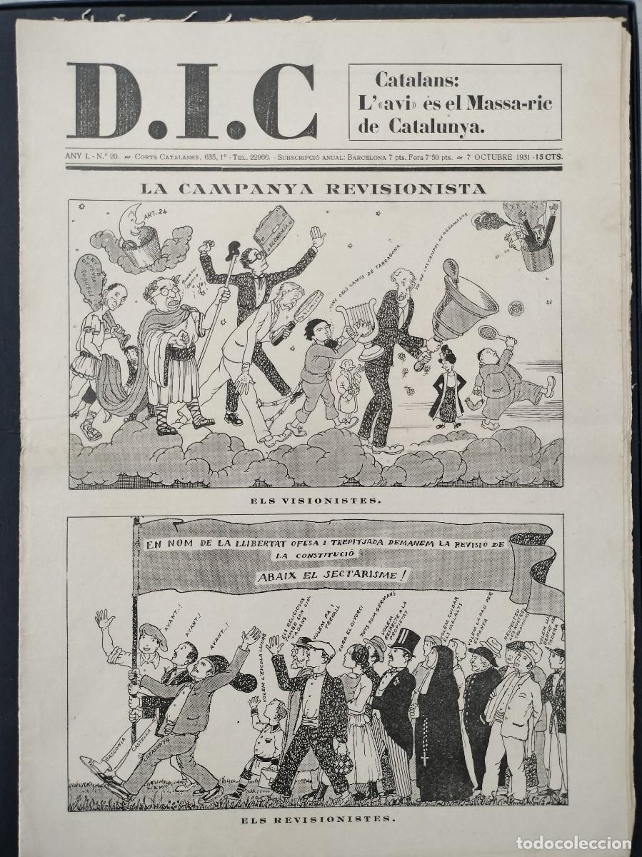 Coleccionismo de revistas y peri&oacute;dicos: D.I.C REVISTA SAT&Iacute;RICA CATALUNYA - 7 D'OCTUBRE DE 1931 - ANY I NUM. 20