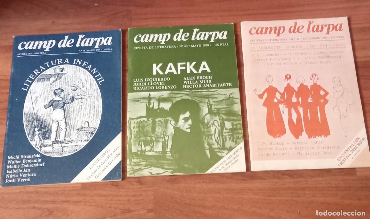 Coleccionismo de revistas y peri&oacute;dicos: camp de l&acute;arpa. revista de literatura.. n&ordm; 63 - 73 - 82.. a&ntilde;os 1979 - 1980