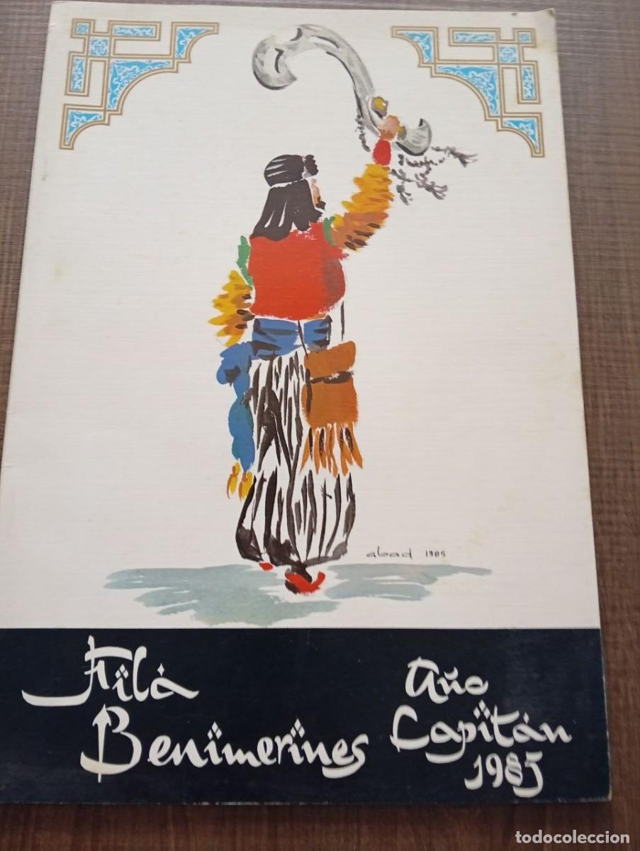 Coleccionismo de revistas y peri&oacute;dicos: Libro de Fiestas Moros y Cristianos Alcoy 1985 - Fil&agrave; Benimerines - A&ntilde;o Capit&aacute;n - Ilustraci&oacute;n Abad