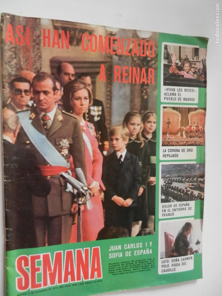 Collezionismo di Riviste e Giornali: SEMANA REVISTA N&ordm; 1868 - 6-12-1975 - AS&Iacute; HAN COMENZADO A REINAR - LOS REYES JUAN CARLOS Y SOFIA -