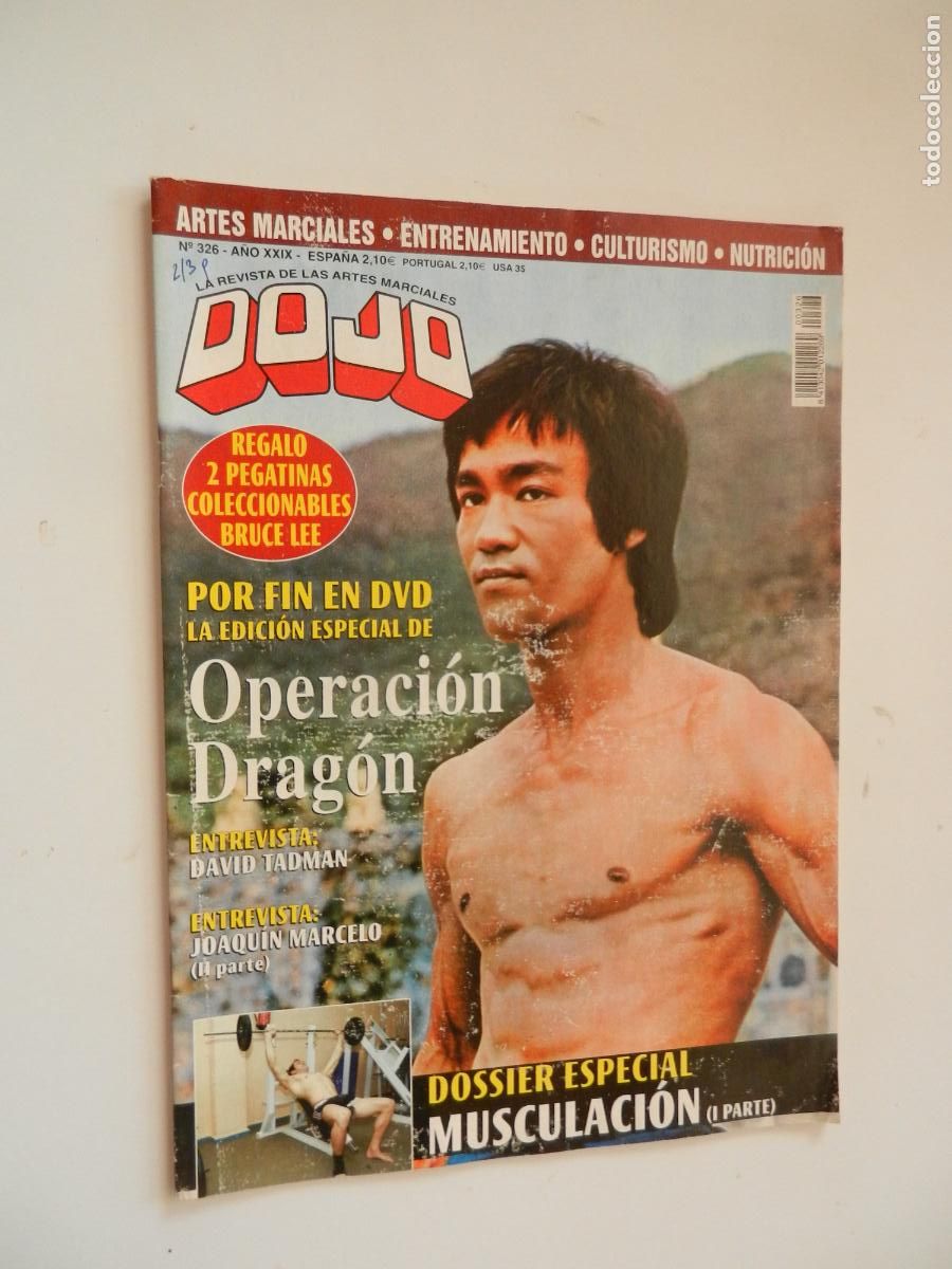 Coleccionismo de revistas y peri&oacute;dicos: DOJO N&ordm; 326- BRUCE LEE OPERACION DRAGON - DOSSIER ESPECIAL MUSCULACION CON POSTER