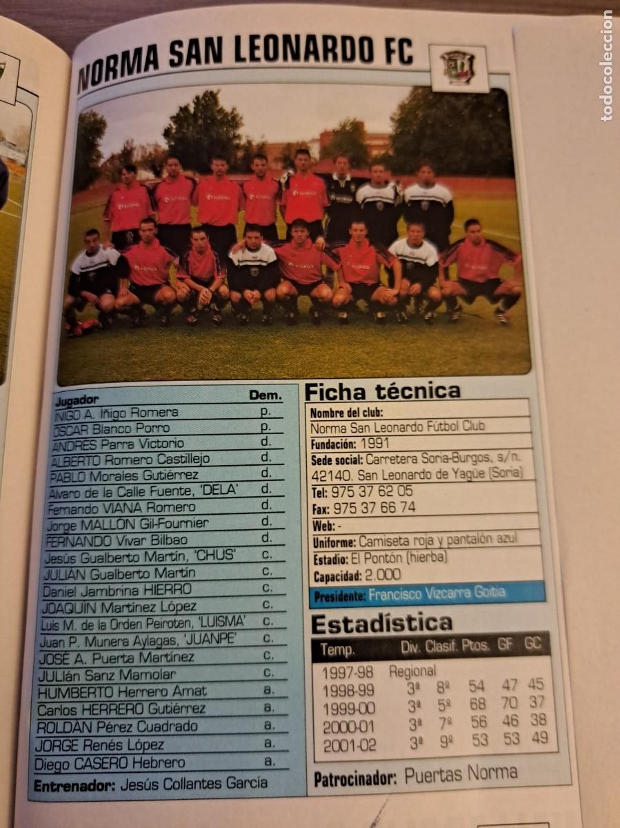 Coleccionismo de revistas y peri&oacute;dicos: Foto plantilla y jugadores Don Bal&oacute;n 2002-03. Norma San Leonardo FC