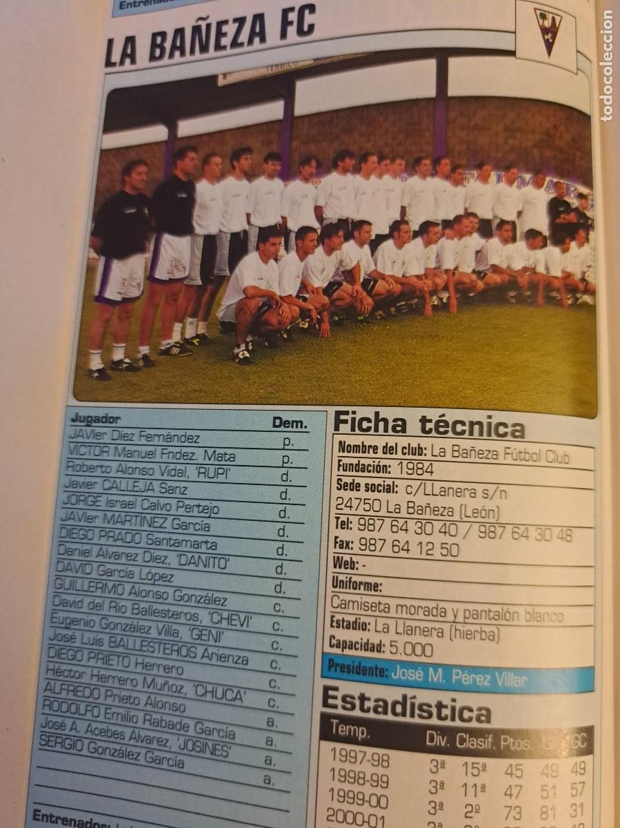 Coleccionismo de revistas y peri&oacute;dicos: Foto plantilla y jugadores Don Bal&oacute;n 2002-03. La Ba&ntilde;eza FC