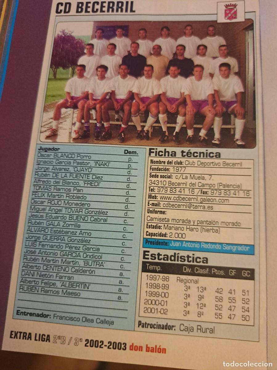 Coleccionismo de revistas y peri&oacute;dicos: Foto plantilla y jugadores Don Bal&oacute;n 2002-03. CD Becerril