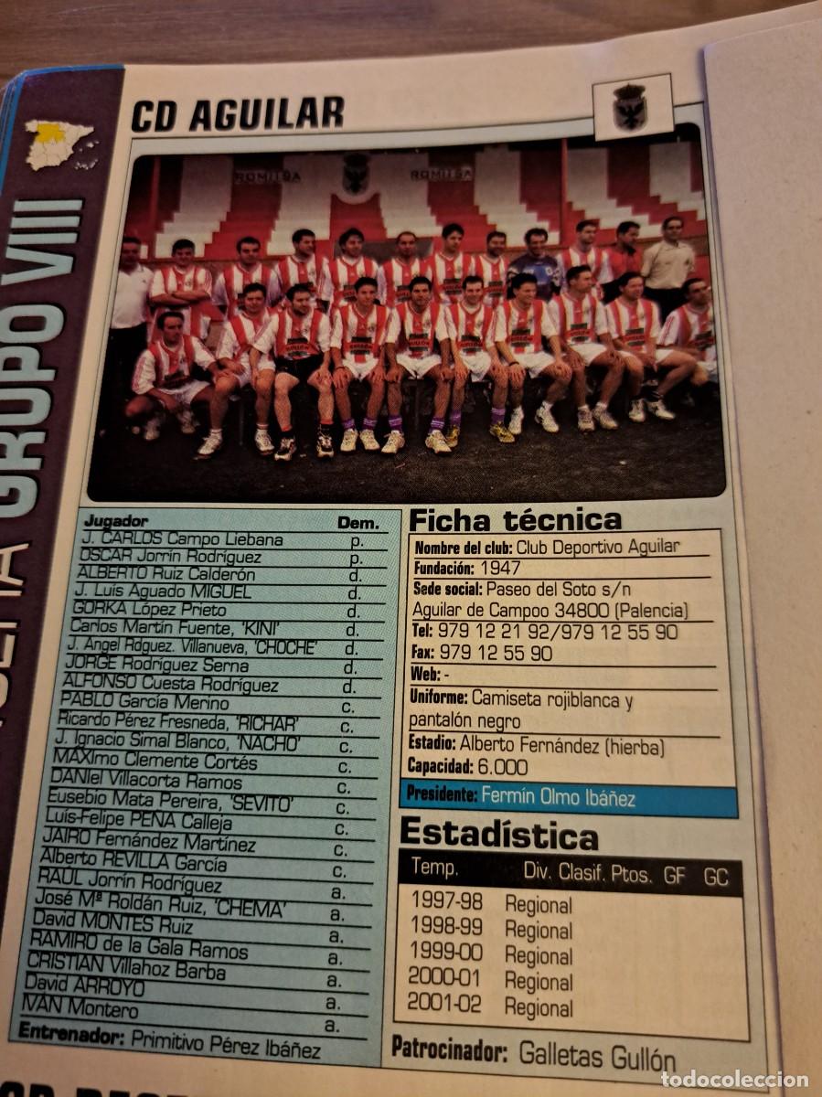 Coleccionismo de revistas y peri&oacute;dicos: Foto plantilla y jugadores Don Bal&oacute;n 2002-03. CD Aguilar