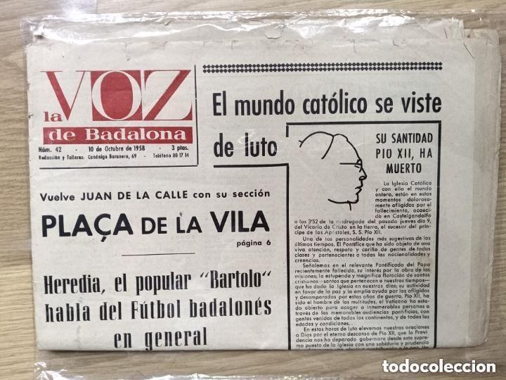 Coleccionismo de revistas y peri&oacute;dicos: LA VOZ DE BADALONA- N 42- 10 OCTUBRE 1958 . Peri&oacute;dico del a&ntilde;o 1958-13 p&aacute;ginas+ portadas