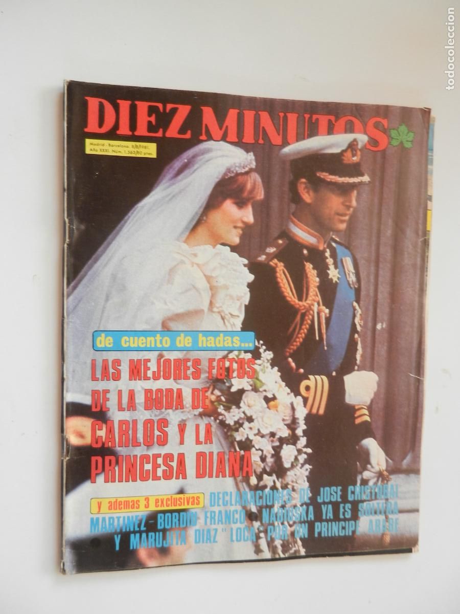 Coleccionismo de revistas y peri&oacute;dicos: DIEZ MINUTOS REVISTA N&ordm; 1563 - 08-1981 - LAS MEJORES FOTOS DE LA BODA DE CARLOS Y DIANA