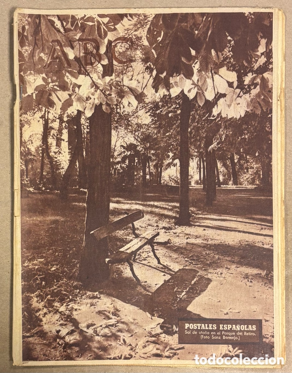 Coleccionismo de revistas y peri&oacute;dicos: ABC (6 NOVIEMBRE 1954) PARQUE DEL RETIRO, PUENTES EN CEUTA, USA GANA CAMPEONATO MUNDO BALONCESTO,&hellip;