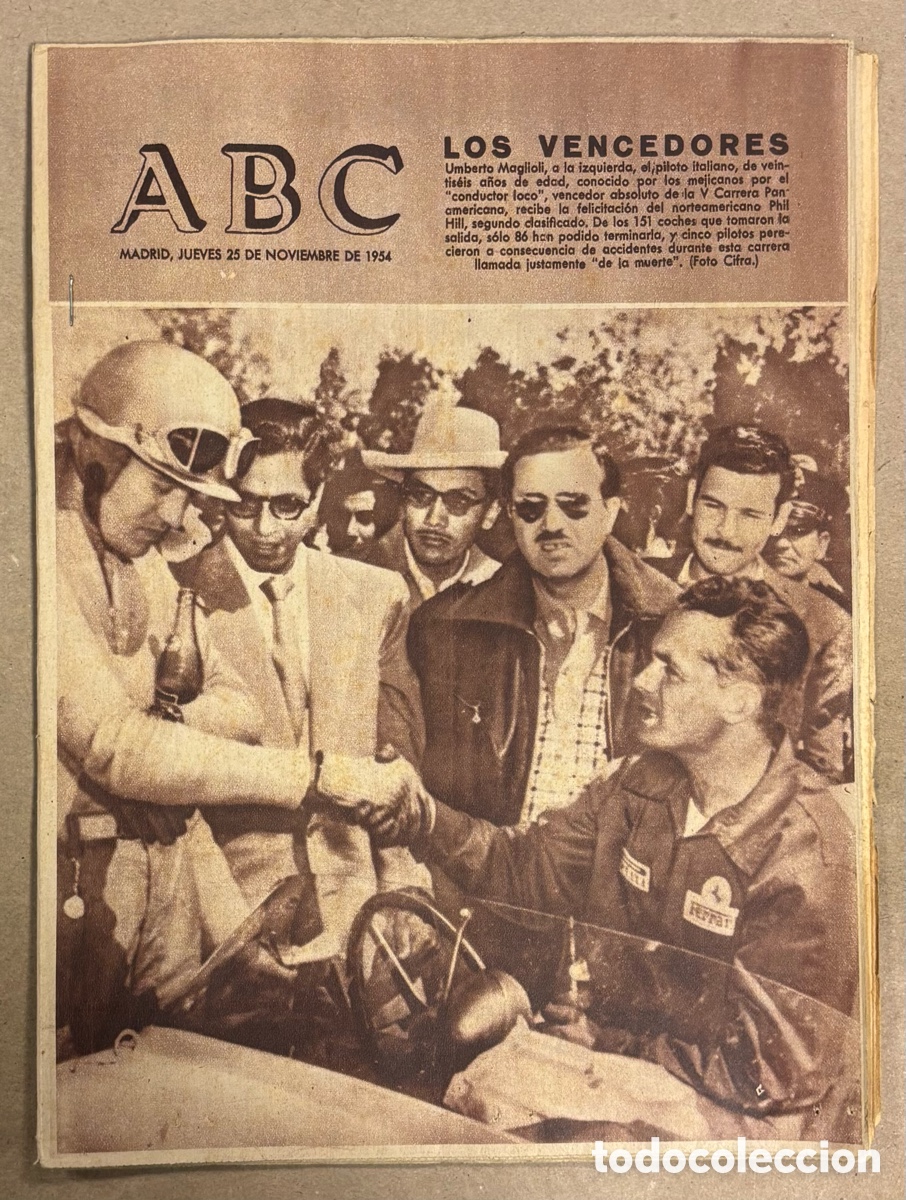 Coleccionismo de revistas y peri&oacute;dicos: ABC (25 NOVIEMBRE 1954) V CARRERA PANAMERICANA MAGLIOLI, CARMELO LARREA, EL HOMBRE TRANQUILO JOHN FO