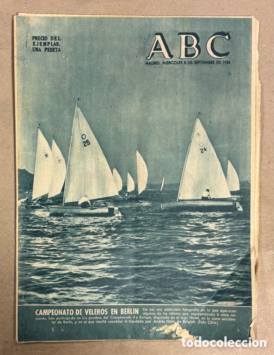 Coleccionismo de revistas y peri&oacute;dicos: ABC (8 SEPTIEMBRE 1954) MONASTERIO SANTA MAR&Iacute;A DE POBLET, EL VINO DE M&Aacute;LAGA Y EL TEATRO,&hellip;